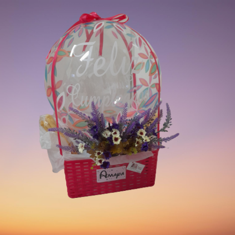 CESTAS Y CAJAS CON GLOBOS
